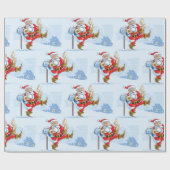 Papier Cadeau Père Noël dans la neige (Plat)