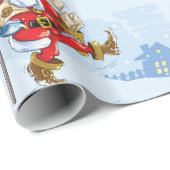 Papier Cadeau Père Noël dans la neige (Coin rond)