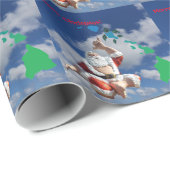 Papier Cadeau Père Noël dans les îles hawaïennes (Coin rond)