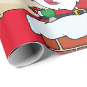 Papier Cadeau Père Noël dans un papier d'enveloppement festif de (Coin rond)