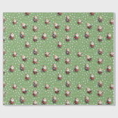 Papier Cadeau Père Noël de football sur le billet vert (Plat)