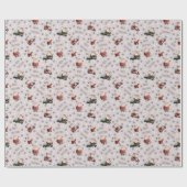 Papier Cadeau Père Noël de golf sur rose pâle (Plat)