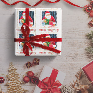 Papier Cadeau Père Noël de Noël chic sous la neige avec cadeaux