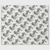 Papier Cadeau Père Noël de Noël et Cheval de Peinture (Plat)