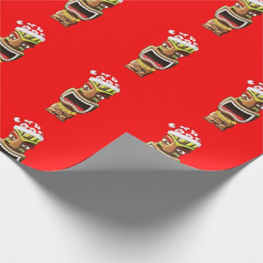 Papier Cadeau Père Noël de Noël hawaïen Tiki (Coin)