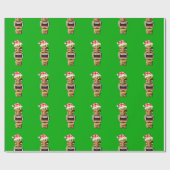 Papier Cadeau Père Noël de Noël hawaïen Tiki (Plat)