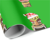 Papier Cadeau Père Noël de Noël hawaïen Tiki (Coin rond)