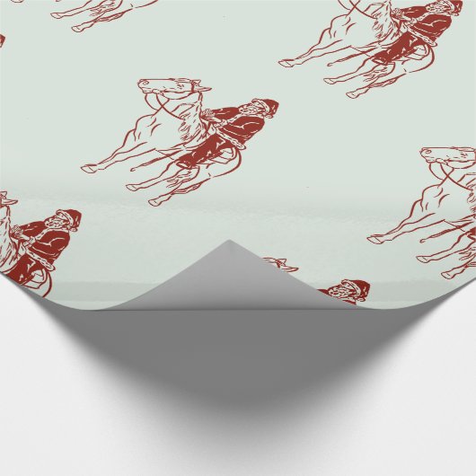 Papier Cadeau Père Noël de Noël sur le graphique à cheval (Coin)