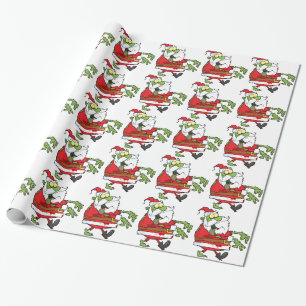 Papier Cadeau Père Noël de Noël zombie drôle
