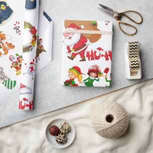 Papier Cadeau Père Noël de nombreux amis