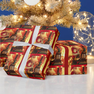 Papier Cadeau Père Noël de style vintage Noël pour les enfants