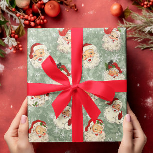 Papier Cadeau Père Noël Découpage de Noël Damas Vintages