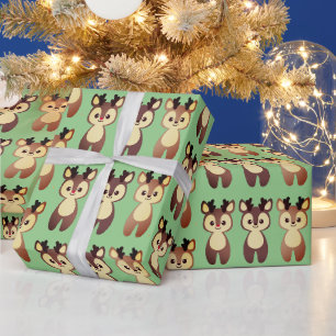 Papier Cadeau Père Noël Deer Christmas Spirit