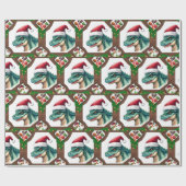 Papier Cadeau Père Noël Dinosaur (Plat)