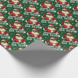 Papier Cadeau Père Noël dit SIX SEPT – Mème de Noël drôle