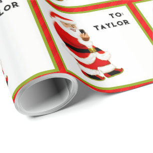 Papier Cadeau Père Noël drôle selfie Noël