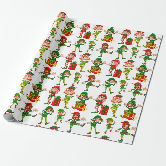 Papier Cadeau Père Noël Elves (Déroulé)