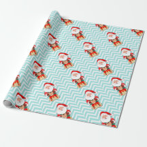 Père Noël en pyjama rouge tenant une tasse