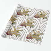 Papier Cadeau Père Noël en route pour Noël (Déroulé)