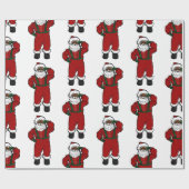 Papier Cadeau père Noël en velours rouge noir (Plat)