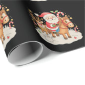 Papier Cadeau Père Noël équitation Cheval mignon Noël Noël Noël (Coin rond)
