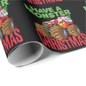 Papier Cadeau Père Noël équitation Monster Truck Avoir Monster N (Coin rond)