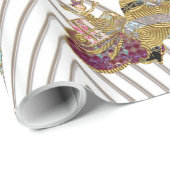 Papier Cadeau Père Noël est en route Noël (Coin rond)