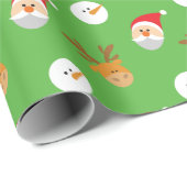 Papier Cadeau Père Noël et amis (Coin rond)