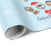 Papier Cadeau Père Noël et amis (Coin rond)