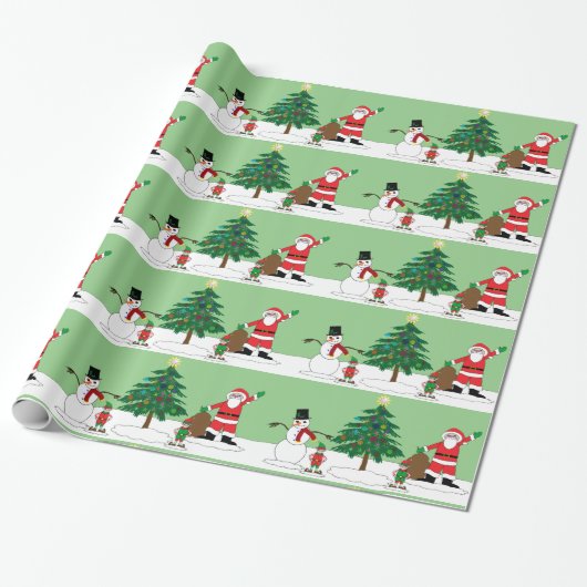 Papier Cadeau Père Noël et amis (Déroulé)