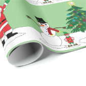 Papier Cadeau Père Noël et amis (Coin rond)