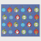 Papier Cadeau Père Noël et amis noirs (Plat)