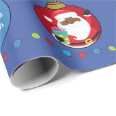 Papier Cadeau Père Noël et amis noirs (Coin rond)