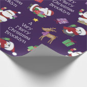 Papier Cadeau Père Noël et amis noirs (Coin)