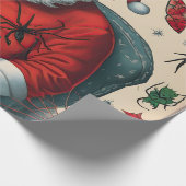 Papier Cadeau Père Noël et araignées (Coin)