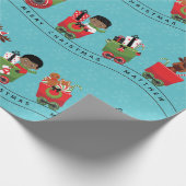 Papier Cadeau Père Noël et Black Boy en train (Coin)
