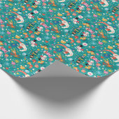 Papier Cadeau Père Noël et Joyeux amisModèle (Coin)