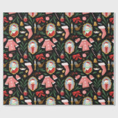 Papier Cadeau père Noël et mme claus papier d'emballage (Plat)