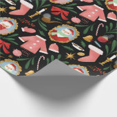 Papier Cadeau père Noël et mme claus papier d'emballage (Coin)