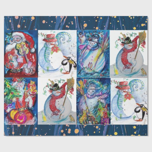 PAPIER CADEAU PÈRE NOËL ET PARTI NOËL DES NEIFS (Plat)