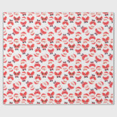 Papier Cadeau Père Noël Et Père Noël Blanc (Plat)