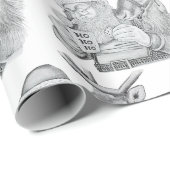 Papier Cadeau Père Noël et Reindeer (Coin rond)