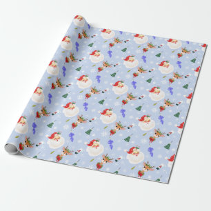 Papier Cadeau Père Noël et Renne de Noël Vintage