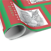 Papier Cadeau Père Noël et rennes (Coin rond)