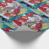 PAPIER CADEAU PÈRE NOËL ET SAX, PARTI NOËL (Coin)