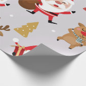 Papier Cadeau Père Noël Et Snowman (Coin)