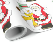 Papier Cadeau Père Noël et Snowman (Coin rond)