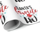Papier Cadeau Père Noël Favori Ho Drôle Noël Noël Noël Noël (Coin rond)