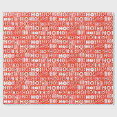 Papier Cadeau Père Noël Festive HO ! Oh ! Oh ! Salutation en rou (Plat)