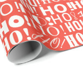 Papier Cadeau Père Noël Festive HO ! Oh ! Oh ! Salutation en rou (Coin rond)